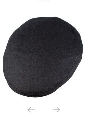 Luigi Baroni Black Cashmere & Wool Newsboy Cap. Made In Italy